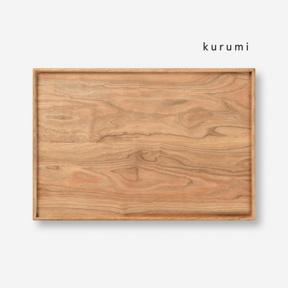 重ねてしまえる無垢材のトレイ L size