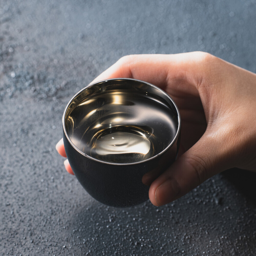 【BRILLIANT BLACK】2重ぐい呑み 70mL(貼箱入)