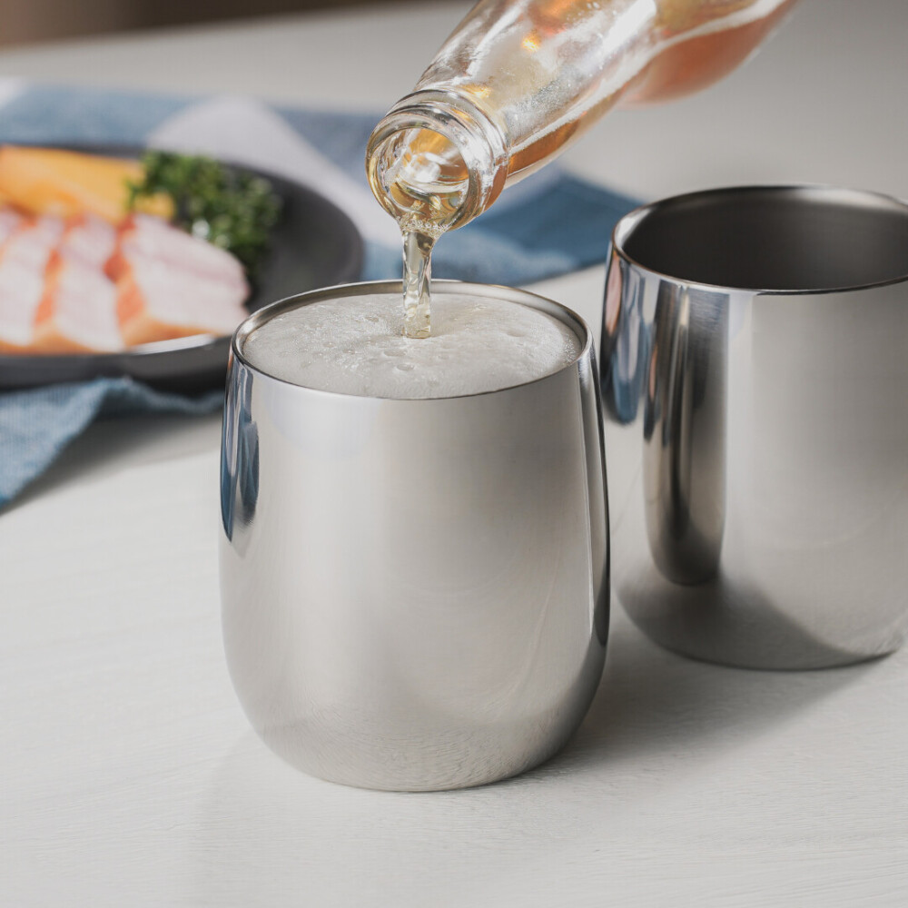 【SUSCUP】2重ロックカップ 250mL ペアセット(貼箱入)