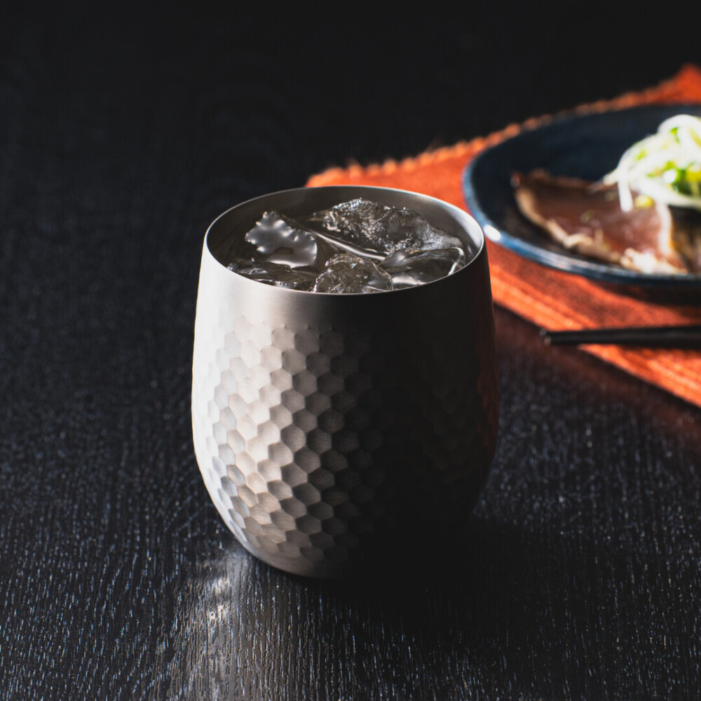 【SUSCUP】鎚目ロックカップ 340mL ペアセット(貼箱入)