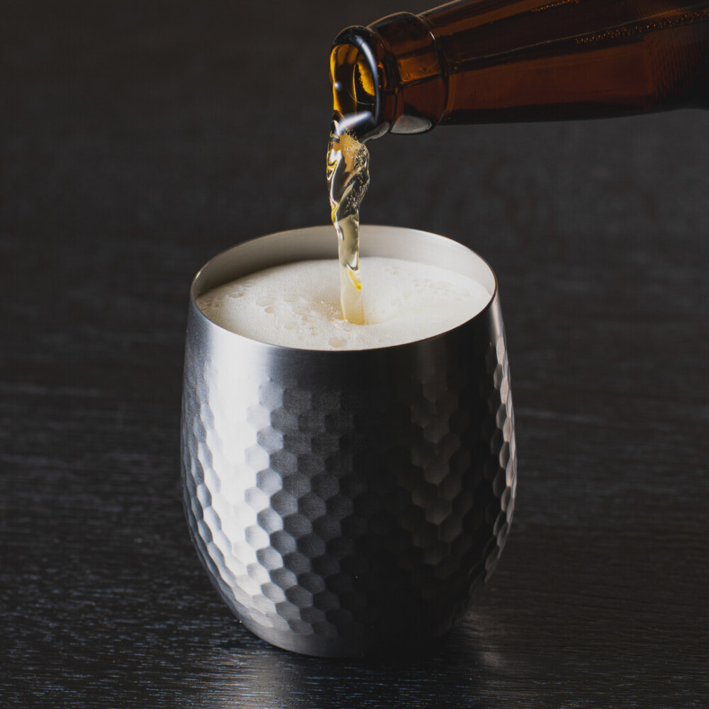 【SUSCUP】鎚目ロックカップ 340mL ペアセット(貼箱入)