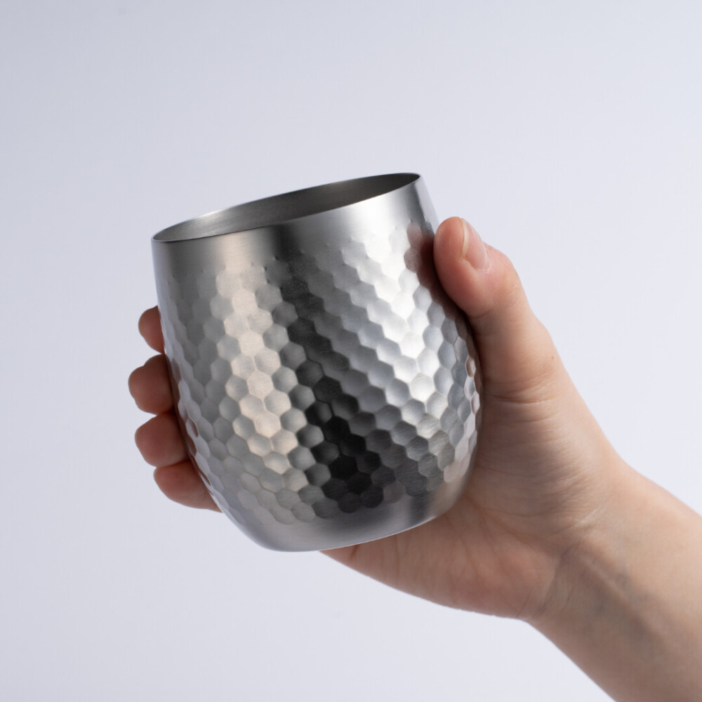 【SUSCUP】鎚目ロックカップ 340mL ペアセット(貼箱入)