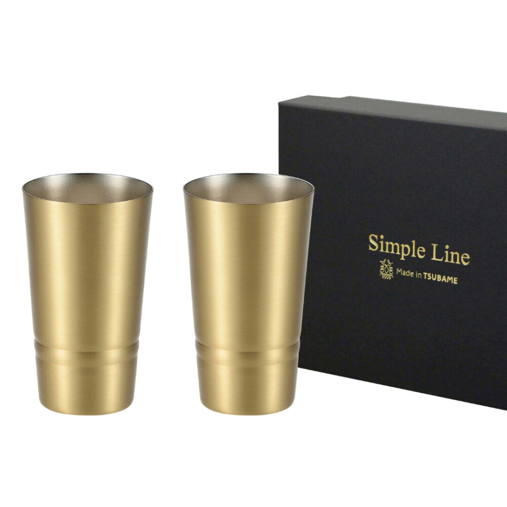 真鍮製ビアカップ 160mL ペアセット（貼箱入）