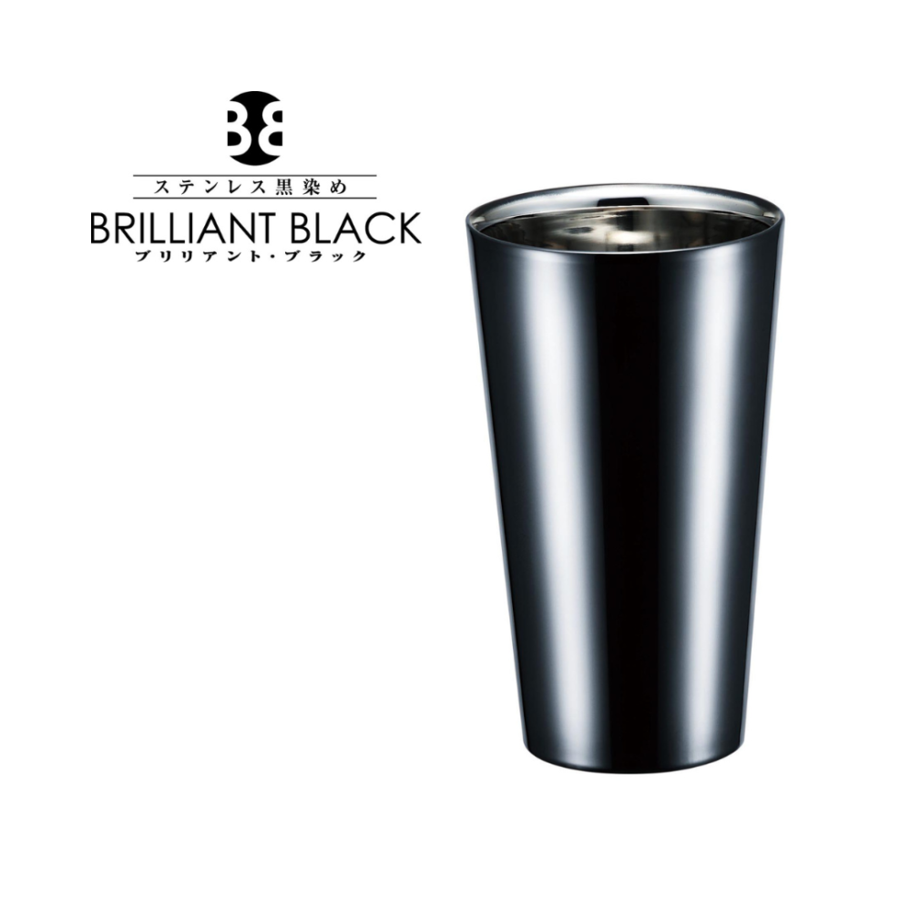 【BRILLIANT BLACK】2重ストレートカップ 250mL(貼箱入)
