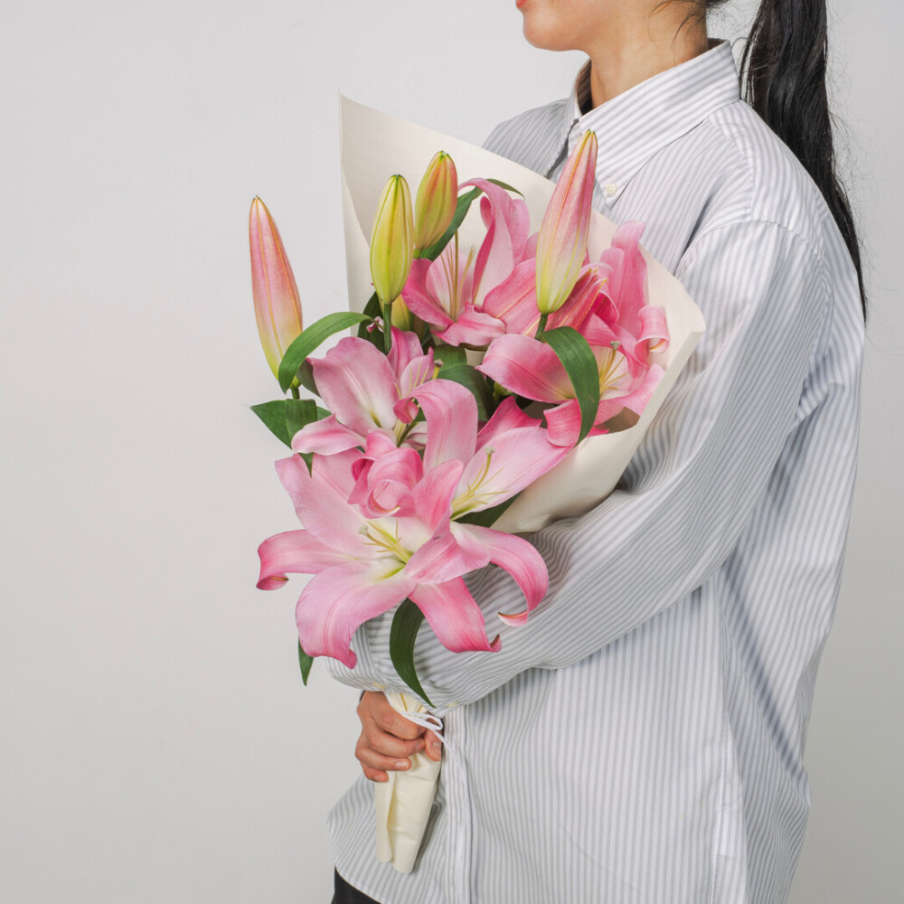 オリエンタルユリ ピンク3本