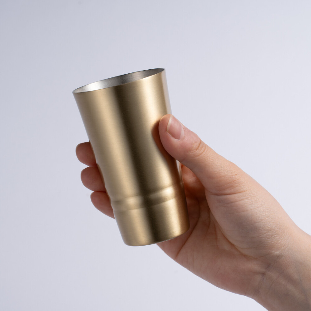 真鍮製ビアカップ 160mL ペアセット（貼箱入）