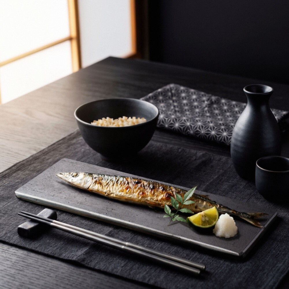 kawara sanma plate / 瓦のさんまプレート