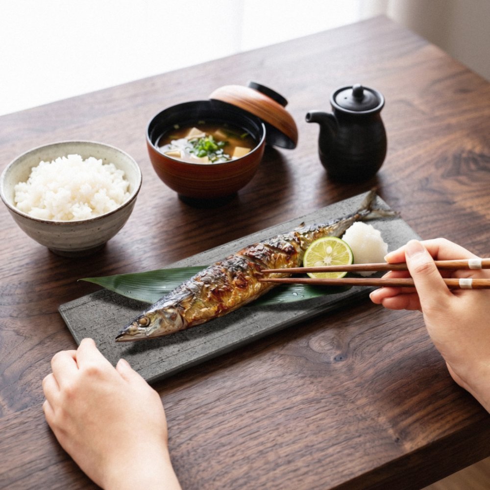 kawara sanma plate / 瓦のさんまプレート